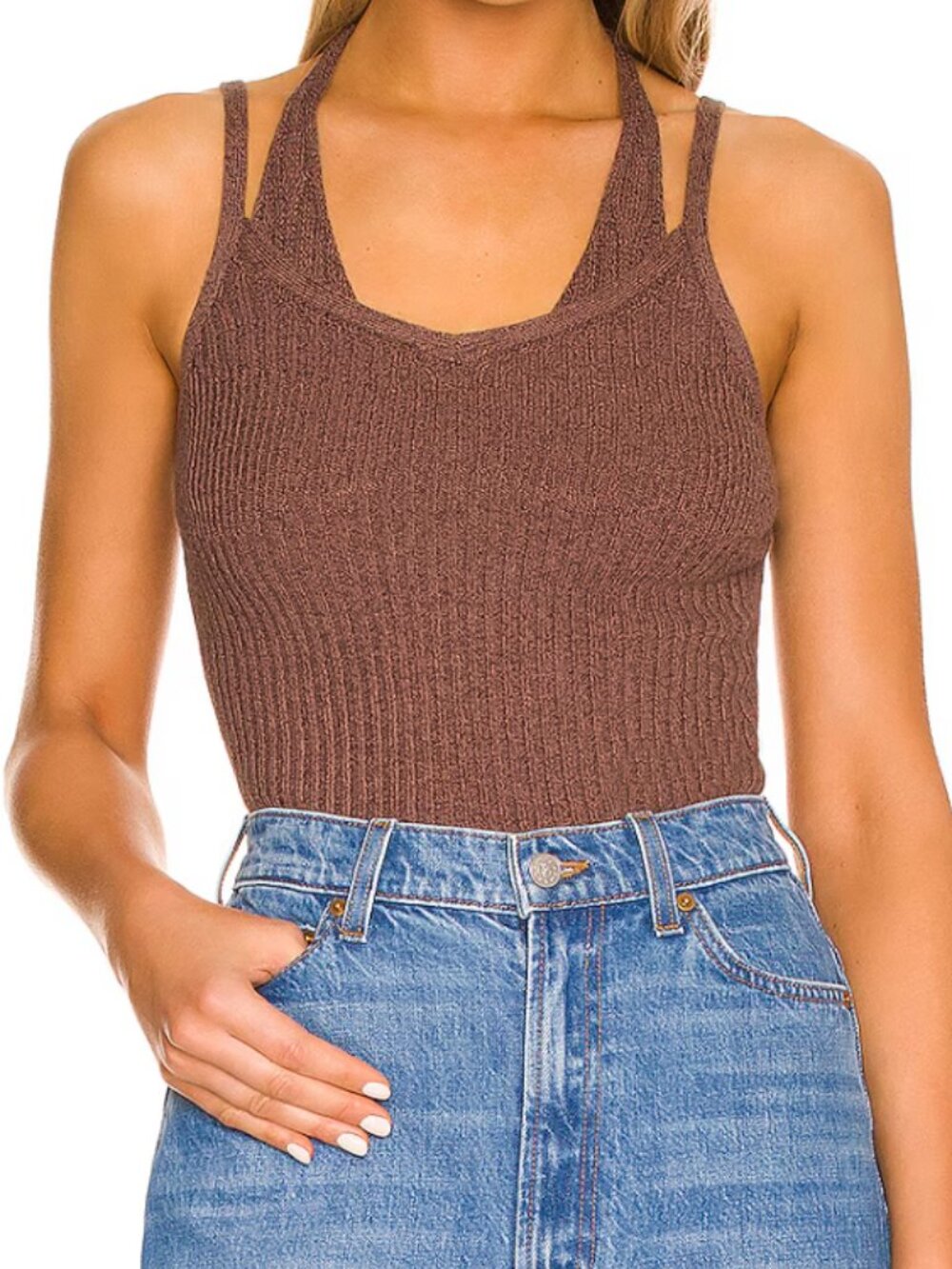 NEW Pistola Louise Halter Two Layer Sweater Tank : Medium